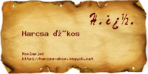 Harcsa Ákos névjegykártya
